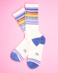Bookworm - Vintage Rainbow repeat Gym Crew Socks