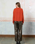 Ladies Animal Print Wide Leg Pants