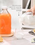 Fox Run Large Glass Milk Bottles, Set of 2 64oz/2 Quart
