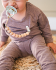 Beaded Wooden & Silicone Pacifier Clip
