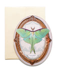 Luna Moth Oval Greeting Card