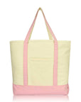 Cotton Canvas Tote Bag (Zippered Top)