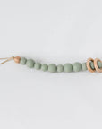Silicone Bead & Wood Ring Pacifier Clip
