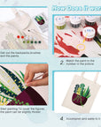 Paint Your Numbers - Succulent Garden Tote Paint by Numbers Kit