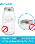 Jarware Stainless Steel Mason Jar Lids, Set of 8