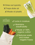 EXTRA LARGE Reusable Vegetable Storage Bag for the Fridge