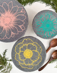 Your Green Kitchen - Bowl Covers/ Grey Floral Set / Food Wrap