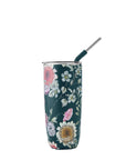 24oz Midnight Botanical Tumbler with Straw