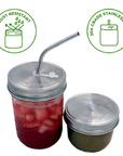 Mason Jar Lifestyle - Stainless Steel Straw Hole Tumbler Lids for Mason Jars