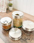 Mason Jar Lifestyle - 4 Pack Stainless Steel Spice Lids