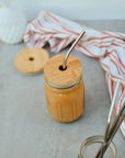 Bamboo Jar Lid WideMouth - WITH HOLE