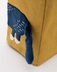 Kusuguru Japan Embroidered Cat Small Tote Bag - Yellow
