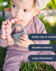 Silicone Bead & Wood Ring Pacifier Clip