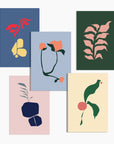 Poketo - Abstract Flora Postcards