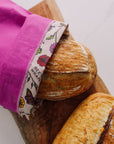 Bees Wrap Reusable Beeswax Lined Artisan Bread Bag - Magenta