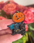Headless sliding enamel pin