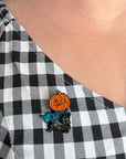 Headless sliding enamel pin