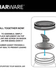 Jarware Glass Mason Jar and Oil Cruet Lid