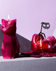 Pyropet Cat Candle with Skeleton - Red