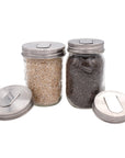 Mason Jar Lifestyle - Grain Dispenser Stainless Steel Lids for Mason Jars 2 Pack