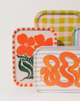 One & Only Paper - Wild Flower Orange Bent Birch Serving Tray