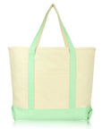 Cotton Canvas Tote Bag (Zippered Top)