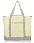 Cotton Canvas Tote Bag (Zippered Top)