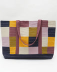 Checkered Canvas Tote Bag - Lilac