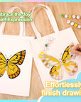 Paint Your Numbers - Golden Monarch Tote – Sunset Butterfly Edition Paint by Numbers Kit