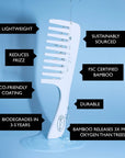 Plastic Free + Biodegradable Bamboo Comb