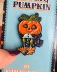 Sipping Pumpkin sliding enamel pin!