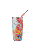 24oz Marble Swirl Tumbler with Straw