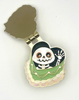 Dead Inside, glittery enamel hinge pin