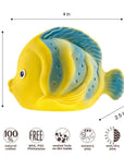 CaaOcho Natural Rubber Toys - Natural Rubber Fish Non-Toxic Bath Toy, Mold-free design