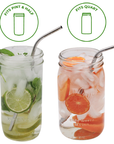 Long Thin Bent Stainless Steel Straw for Quart Mason Jars