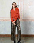 Ladies Animal Print Wide Leg Pants