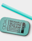 GoSili® 8.5" Extra Wide Silicone Straw, Eco-Friendly, Soft Reusable Boba/Milkshake Collapsible Drinking Straw with Travel Case