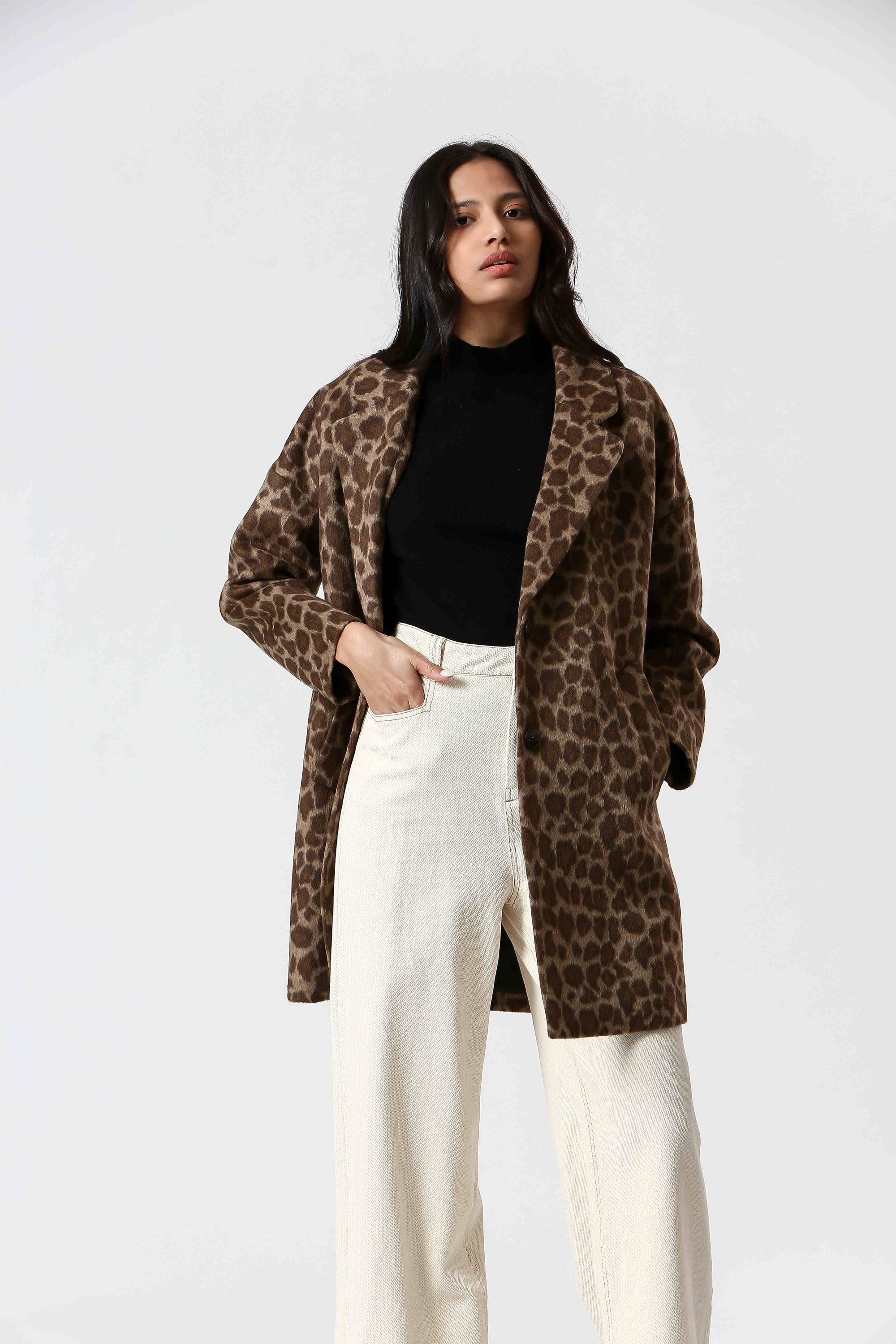 Ladies Cheetah Print Coat
