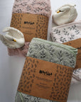 Terry baby hooded bath towel Green, leaf embroidered hood