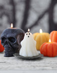 Sculpted Skull Candle – 100% Beeswax – Black - Handcrafted