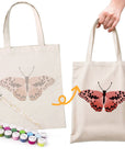 Paint Your Numbers - Blush Flutter Tote – Pink Butterfly Edition Paint by Numbers Kit