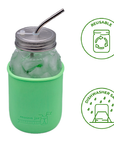 Long Thin Bent Stainless Steel Straw for Quart Mason Jars