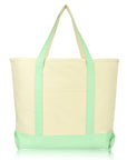 Cotton Canvas Tote Bag (Zippered Top)