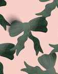 One & Only Paper - Green Striped Bow Matte Gift Label Sticker