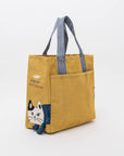 Kusuguru Japan Embroidered Cat Small Tote Bag - Yellow
