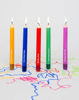 Pencil Taper Candles – Multicolor (5 pack)