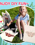Paint Your Numbers - Blush Flutter Tote – Pink Butterfly Edition Paint by Numbers Kit