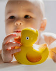 CaaOcho Natural Rubber Toys - Natural Rubber Ducky Non-Toxic Bath Toy, Mold-free design