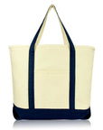 Cotton Canvas Tote Bag (Zippered Top)