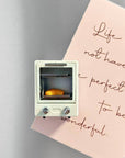 Mini Retro Oven Fridge Magnet with Tiny Bread
